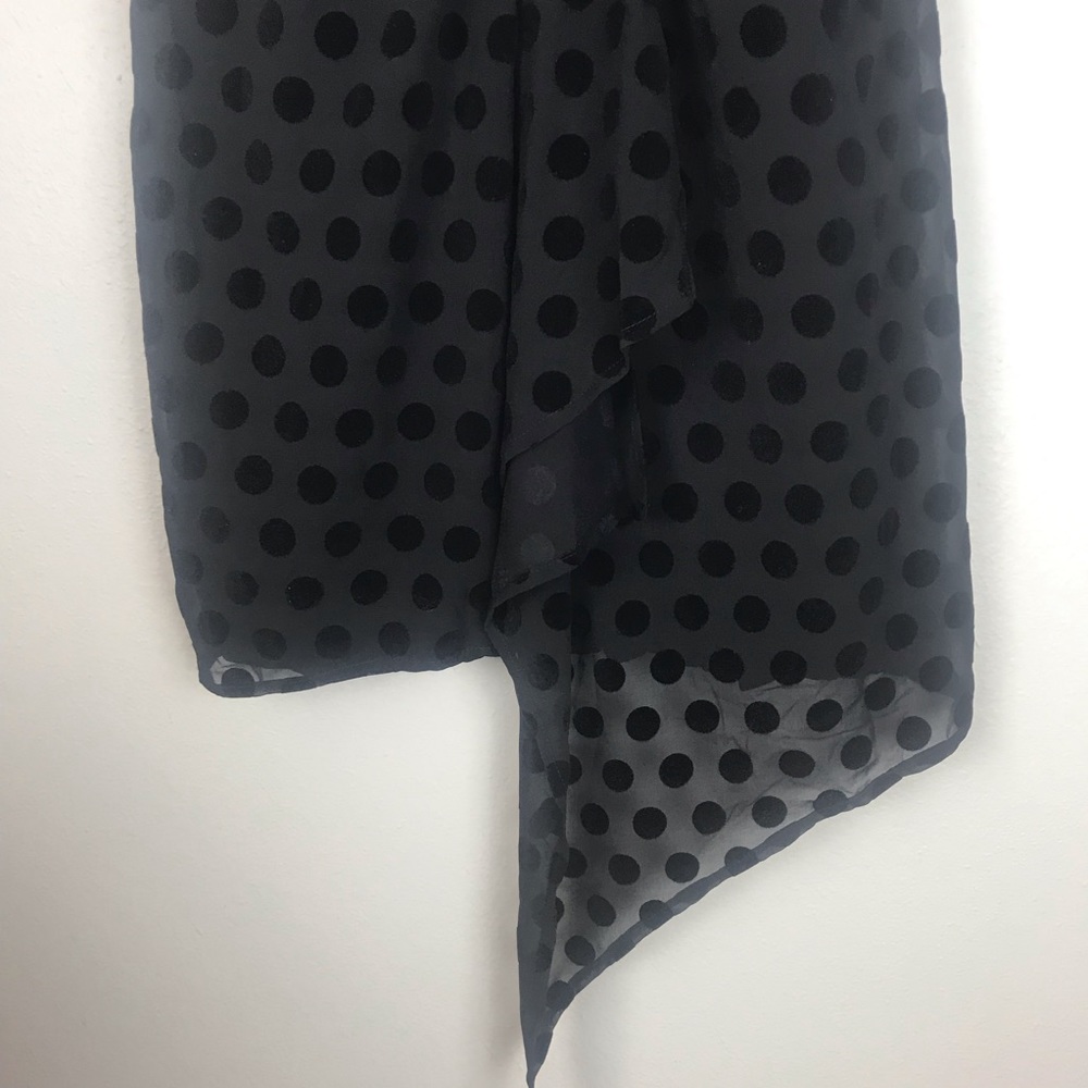Bardot Black Velvet Polka Dot Strapless Dress - Picture 5 of 8